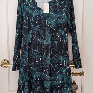 Brand New, never worn with tag on.   Youthful Green V-Neck Mini Dress Green / M